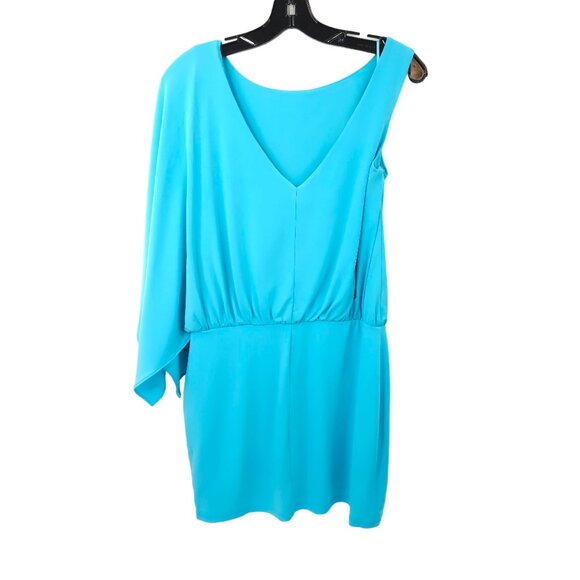Max And Cleo One Shoulder Flowy Sleeve Dress Womens Size 4 Above Knee Stretchy - Picture 4 of 16